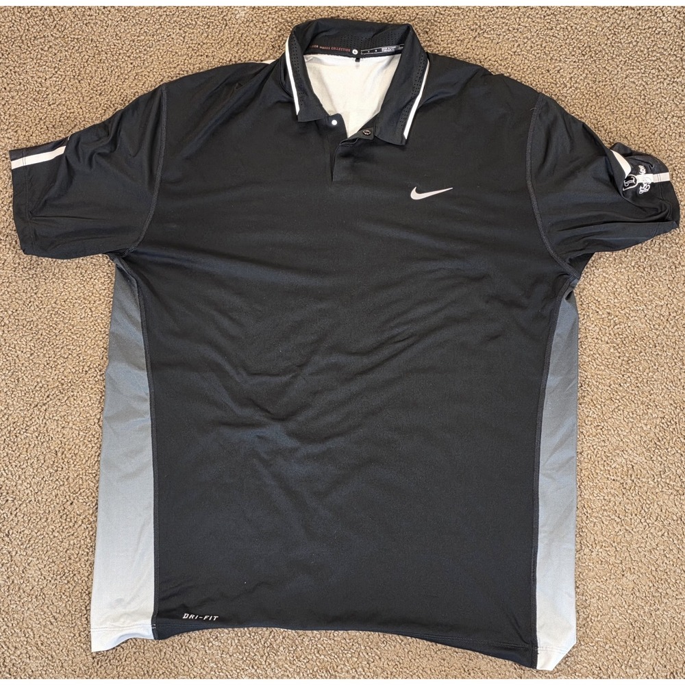 ​Nike Golf Tiger Woods Collection Polo Shirt Mens L Black TW Longview 639822-010